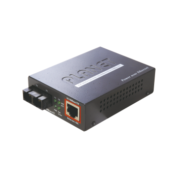 Convertidor de medios 100 Mbps UTP PoE/fibra optica Mono-Modo hasta 15 Km, conector SC