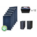 Kit de 6 Paneles solares CSUN 275 Watts Policristalino + 12 Baterias Ciclo profundo + Inversor/ Cargador 5000W