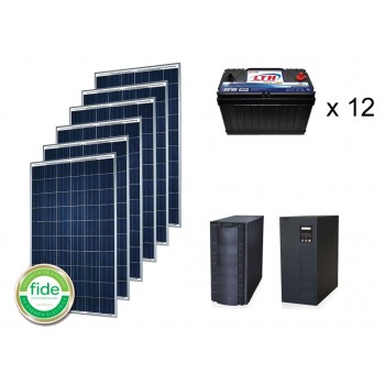 Kit de 6 Paneles solares CSUN 275 Watts Policristalino + 12 Baterias Ciclo profundo + Inversor/ Cargador 5000W