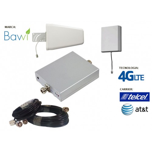 techo Autorizar Descarga Kit Antena + Amplificador de Señal Celular 65db 2100 Mhz 4G LTE + 1 Panel  Repetidor