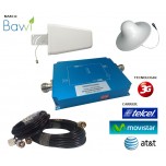 Kit Antena + Amplificador de Señal Celular 65db 1900 Mhz 3G + 1 Domo