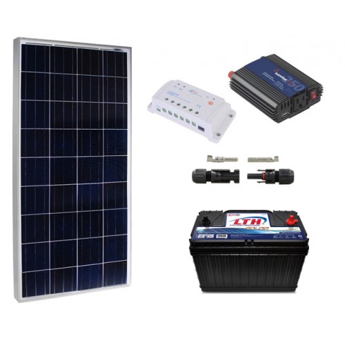 Solucion Autonoma Panel Solar 150 Watts Bateria 110 Ah Controlador Carga Y Descarga Para Sistemas Solares Inversor De Corriente Cd Ca