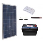 Kit Panel Solar 150 Watts + Bateria 110 Ah + Controlador de 10 A 
