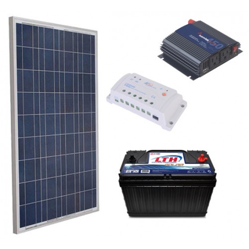 Elección tener Equipar Kit Panel Solar 150 Watts + 1 Bateria 115 Ah + Inv 450 + Ctrl