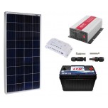 Solucion Autonoma Panel Solar 150 Watts + Bateria 110 Ah + Inversor 300 Watts