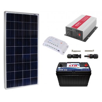 Solucion Autonoma Panel Solar 150 Watts + Bateria 110 Ah + Inversor 300 Watts