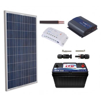 Kit Panel Solar 150 Watts + Bateria 110 Ah + Inversor 800 Watts