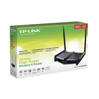 Router Inalámbrico de Alta Potencia, 2.4 GHz, 300 Mbps, 2 antenas externas omnidireccional 9 dBi, 4 Puertos LAN 10/100 Mbps, 1 Puerto WAN 10/100 Mbps, control de ancho de banda