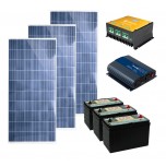 Kit de 14 paneles solares 265 watts policristalino + 16 baterias 110 A +  inversor cargador 3000W onda sinusoidal