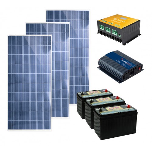 oler Necesito letal Solucion Autonoma 3 Paneles Solares 150 Watts + 3 Baterias 110 Ah +  Controlador Solar PWM de Carga y Descarga 45 A + Inversor de corriente  (CD-CA) 800 Watts