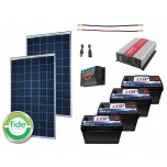Kit de 2 Paneles solares CSUN 270 Watts Policristalino + Inversor Onda Pura 2000W + montaje de Panel Solar