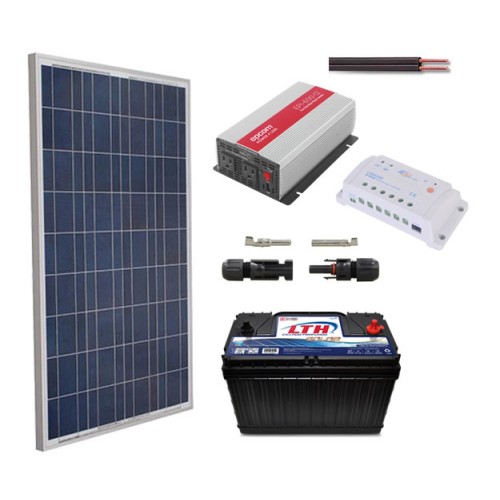 Envolver Frank Worthley Morgue Kit Panel Solar De 150 Watts + Bateria 110 A + Inversor 600 Watt